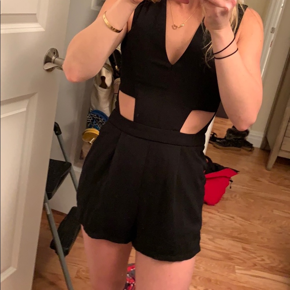 Black romper with cut outs